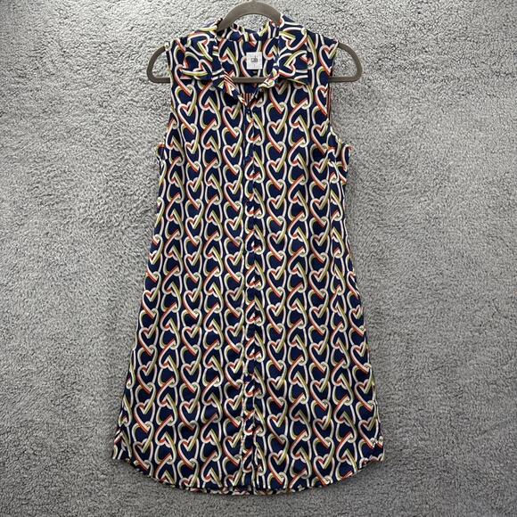 Cabi‎ Small Button Up Tank Dress Heart Link Design Lined Comfortable Cool - Picture 1 of 11